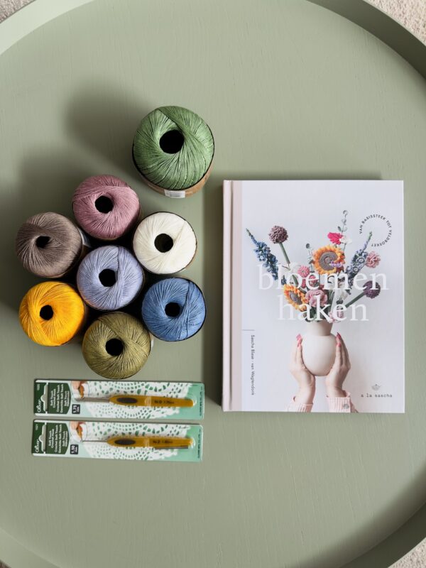 haakpakket bloemen haken allium ridderspoor zonnebloem